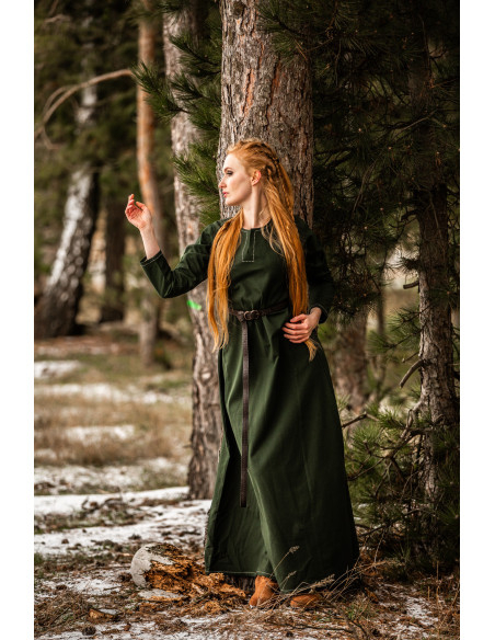 Robe viking femme Helga en vert