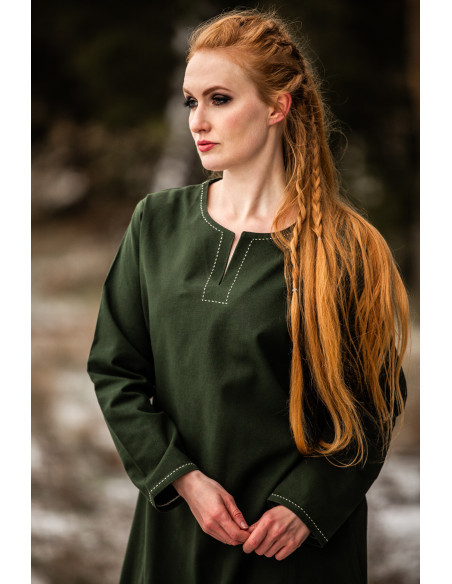 Robe viking femme Helga en vert