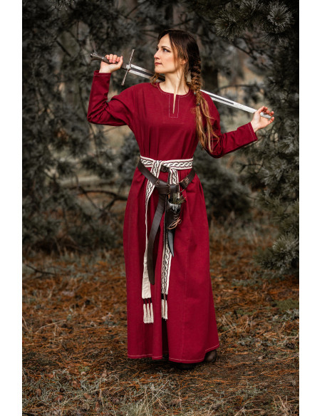 Robe Viking femme Helga en rouge