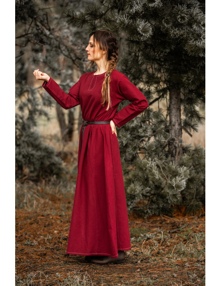 Robe Viking femme Helga en rouge