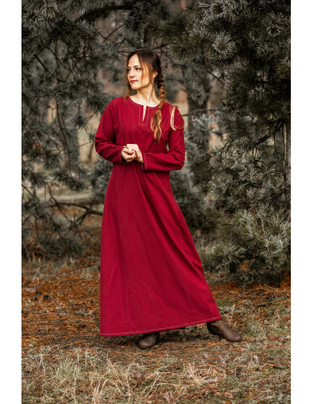 Robe Viking femme Helga en rouge