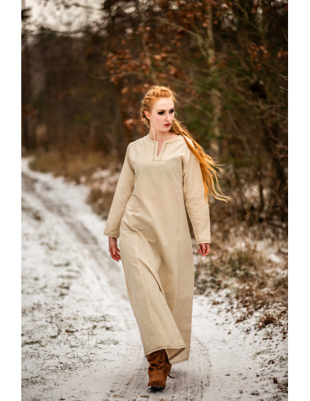 Robe Viking femme Helga en Beige naturel
