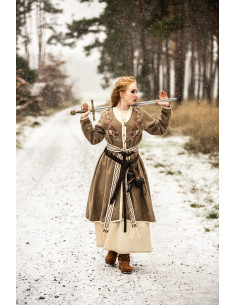 Manteau viking pour femme Birka Skadi, couleur Sable