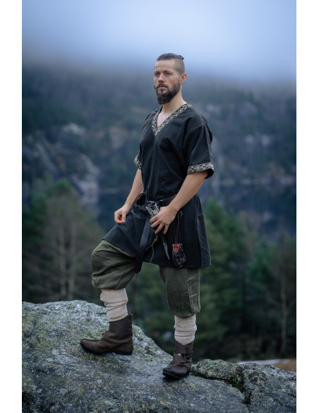 Pantalons vikings en lin Wodan, vert...