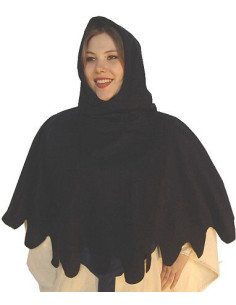 Gugel médiévale en laine modèle Henri, noir