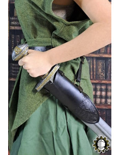 Tahalí médiéval en cuir noir modèle Jerome