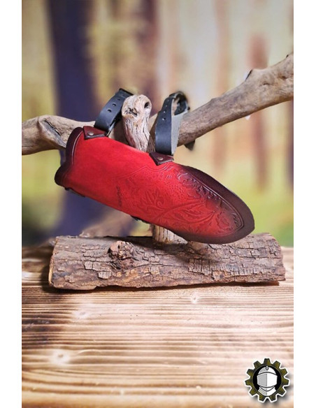 Tahalí médiéval en cuir rouge modèle...