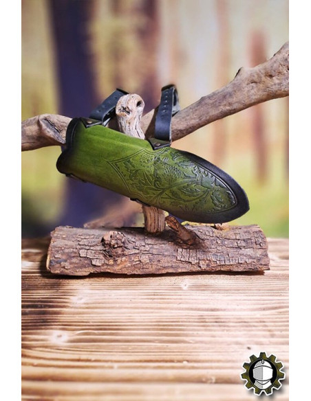 Tahalí médiéval en cuir vert modèle...