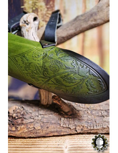 Tahalí médiéval en cuir vert modèle Jerome 2