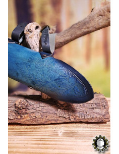 Tahalí médiéval en cuir bleu modèle Jerome 2