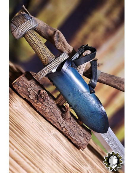 Tahalí médiéval en cuir bleu modèle...