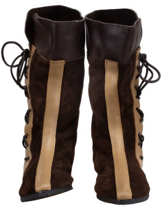 Bottes médiévales en cuir modèle Sylvar, couleur marron 2