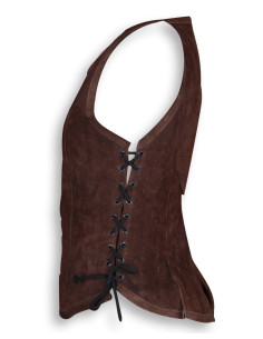 Corselet médiéval en cuir modèle Lucy, couleur marron 2