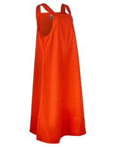 Robe style tablier modèle Lientje, couleur orange 2