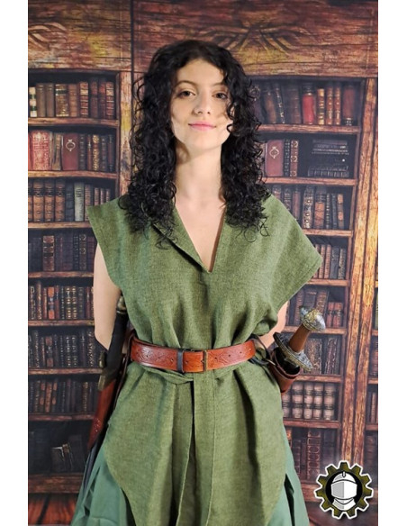 Tahalí médiéval dagues cuir marron...