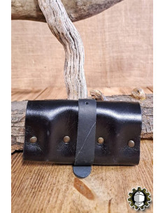 Sac médiéval en cuir noir pour 3 potions, Tarryon 2