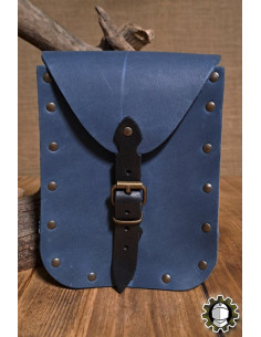 Sac médiéval en cuir bleu modèle Jerome