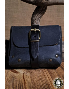 Sac en cuir noir médiéval modèle Valeron