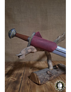 Tahalí épée main droite cuir rouge