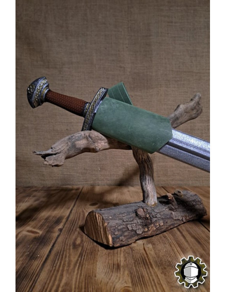 Harnais épée main gauche cuir vert