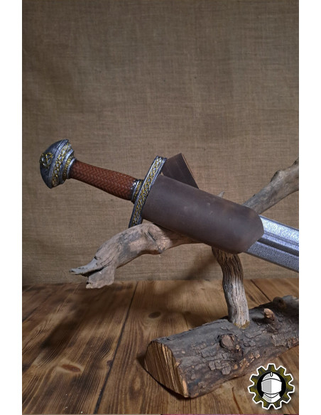 Tahalí épée main gauche cuir marron