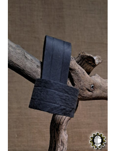 Tahalí en cuir pour dagues, couleur noire