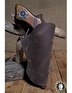 Porte-crayon en cuir main droite, couleur marron