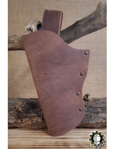 Pochette en cuir main gauche, couleur marron