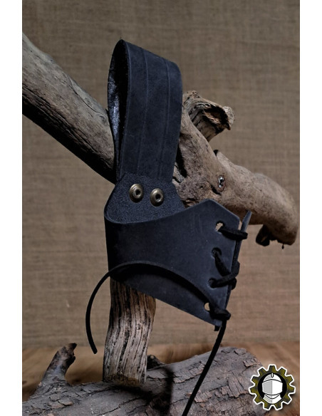 Tahalí en cuir pour cor, couleur noire