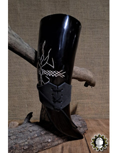 Tahalí en cuir pour cor, couleur noire 2