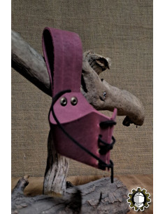 Harnais en cuir pour cor, couleur rouge