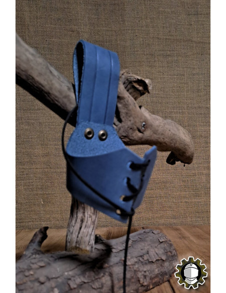 Housse en cuir pour cor, couleur bleue