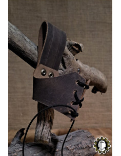 Tahalí en cuir pour cor, couleur marron