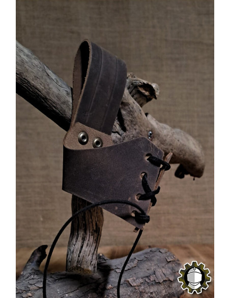 Tahalí en cuir pour cor, couleur marron