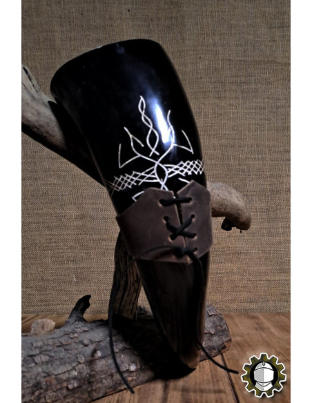 Tahalí en cuir pour cor, couleur marron