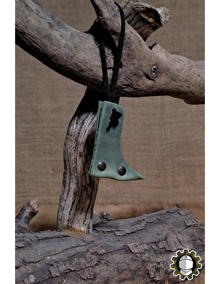 Tahalí en cuir pour épées, couleur verte
