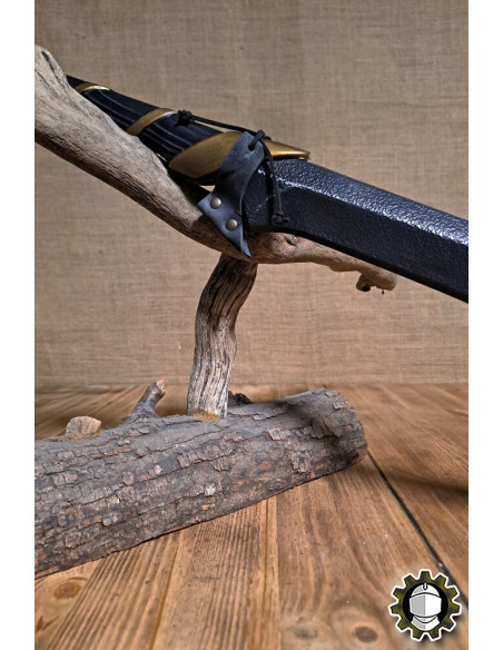 Tahalí en cuir pour épées, couleur noire