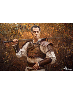 Pantalon en cuir modèle Explorer, avec épaulettes