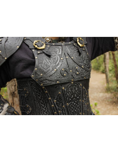 Peto viking en cuir modèle Baldur, noir