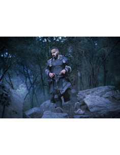 Peto viking en cuir modèle Baldur, noir 2