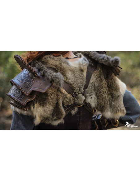 Épaule en cuir celtique, modèle Barbare