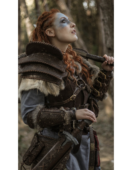 Épaule en cuir celtique, modèle Barbare