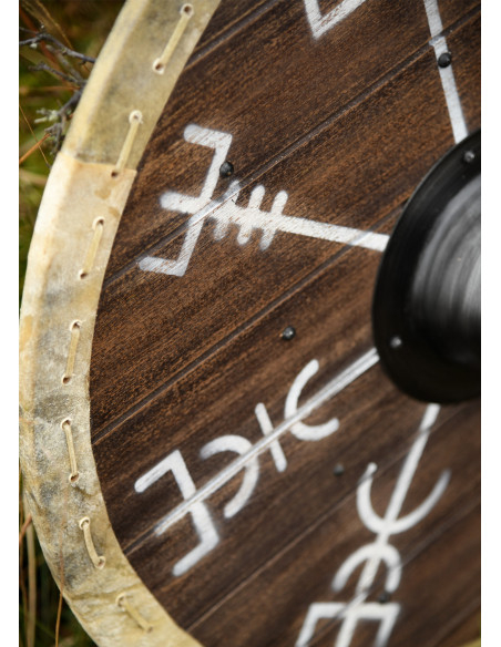 Bouclier Viking Vegvísir avec bord en...