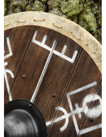 Bouclier Viking Vegvísir avec bord en...