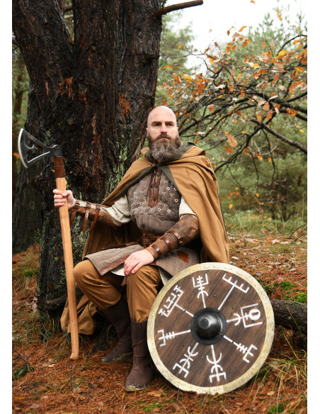 Bouclier Viking Vegvísir avec bord en...