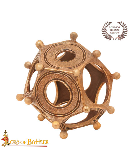 Dodecaèdre romain en bronze coulé