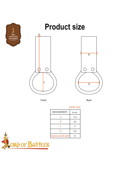 Tahalí celtique pour haches en cuir...