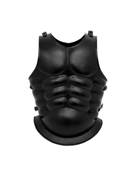 Cuirasse romaine en acier noirci à...