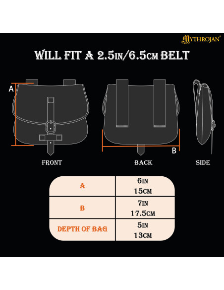 Sac à main médiéval pour LARP en vert