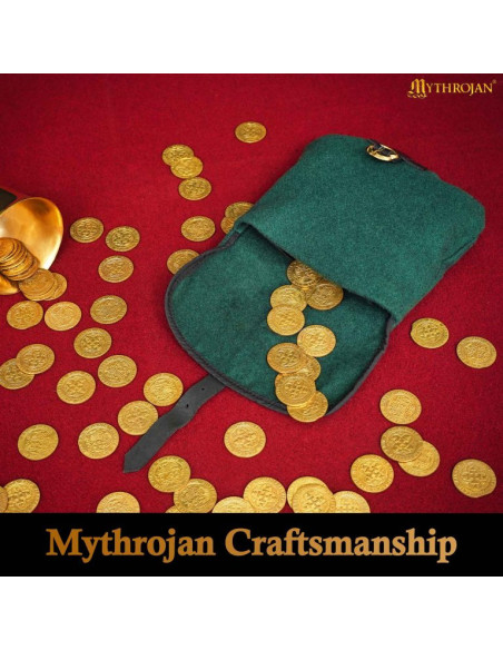 Sac à main médiéval pour LARP en vert